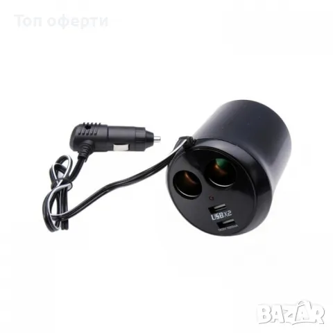 Разклонител с 2 гнезда за запалка и 2 USB порта - WF028