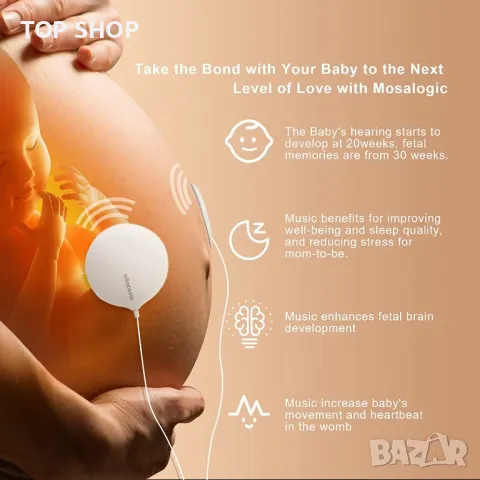Слушалки за бременост Mosalogic Baby Bump, снимка 6 - Бебефони - 49132729