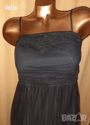 SPRIT M Черна рокля от тюл с релефна бродерия , снимка 5 - Рокли - 33925477