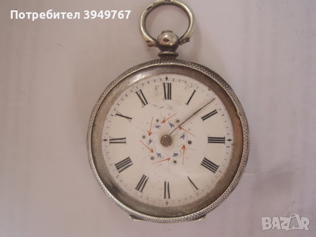 Стар сребърен джобен часовник., снимка 2 - Антикварни и старинни предмети - 50658189