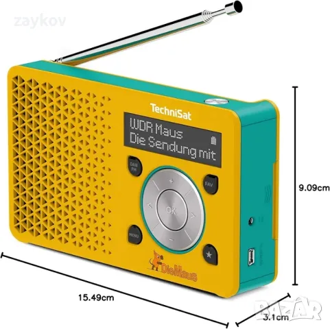 TechniSat DIGITRADIO 1 Mouse Edition - Преносимо DAB+ радио с батерия