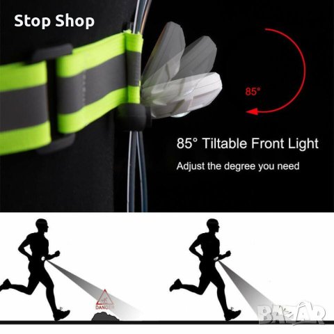 LED жилетка за бягане USB акумулаторна светлоотразителна жилетка за безопасност, снимка 4 - Аксесоари за велосипеди - 42419874