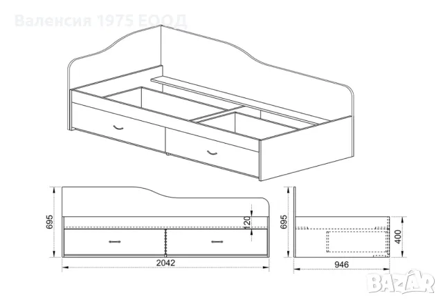 Легло с чекмеджета Сити 2023 сонома, орех или комбинация бяло/ арвен, снимка 13 - Спални и легла - 29589584