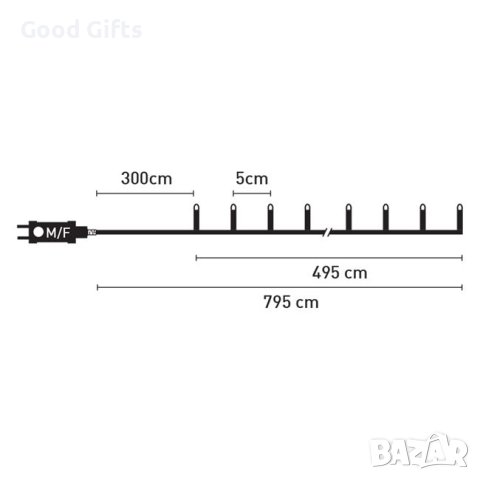 Многоцветни коледни лампички, 100 LED, снимка 4 - Лед осветление - 42717103
