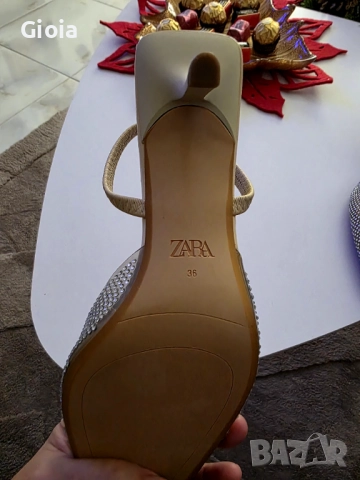 Zara елегантни обувки на средно висок ток , снимка 5 - Дамски обувки на ток - 52591628