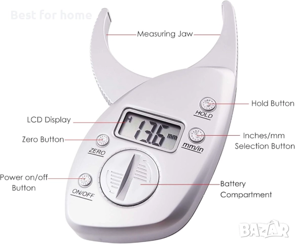 Цифров шублер за измерване на телесни мазнини, снимка 4 - Друга електроника - 51500855