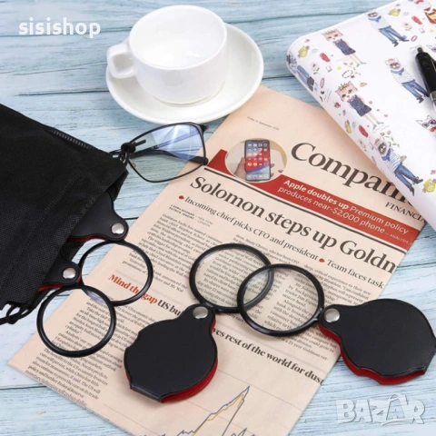 Сгъваема джобна лупа с 8Х увеличение и кожен калъф 3099, снимка 10 - Други стоки за дома - 53610552