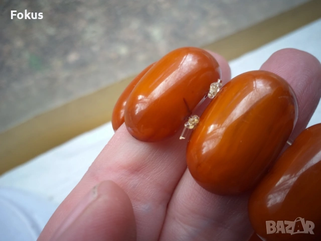 Гривна от стар бакелит - каталин голяма масивна, снимка 6 - Антикварни и старинни предмети - 53508279