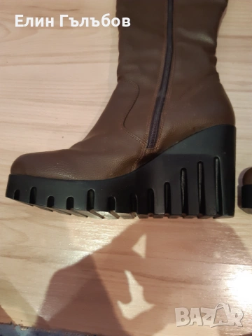 Ботуши дамски на платформа, 39-ти номер, чисто нови, снимка 6 - Дамски ботуши - 53285185