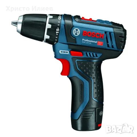 Акумулаторен винтоверт BOSCH GSR 12V-15 Professional 2 x 2,0 Ah батерии зарядно аксесоари чанта, снимка 7 - Винтоверти - 49466419