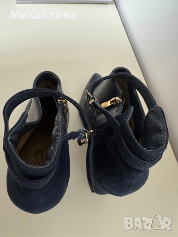 Обувки на висок ток сини размер 39, снимка 6 - Дамски обувки на ток - 53409923