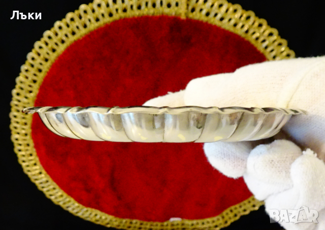 Посребрена чиния,купичка за ядки,кован релеф. , снимка 6 - Антикварни и старинни предмети - 36213445