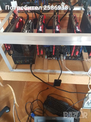 Продавам риг копачка с 6 карти, снимка 2 - Работни компютри - 35727168