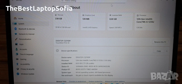 Лаптоп Acer TravelMate | I5 1235U| 8GB DDR4 | 256 SSD, снимка 5 - Лаптопи за работа - 53661387