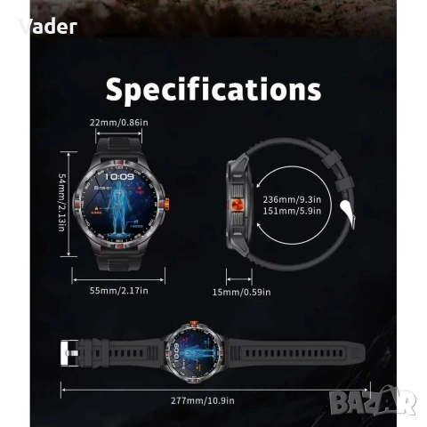Smartwatch/Смарт часовник , снимка 10 - Мъжки - 53013307