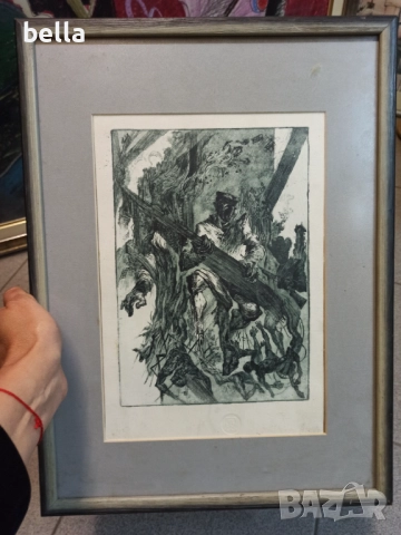 Оригинална графика  1960–1980 г.Тема: Военна сцена / битка / човешка драма