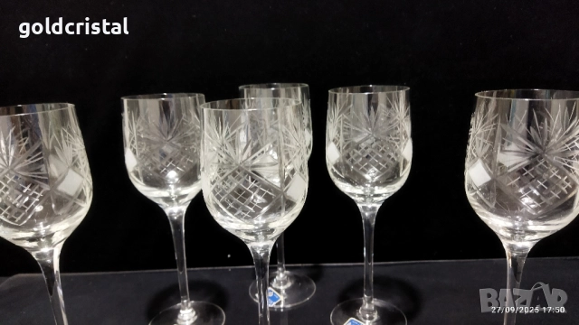 Кристални чаши , снимка 4 - Антикварни и старинни предмети - 30375671