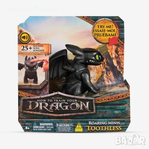 Интерактивен мини дракон DreamWorks Dragons Toothless с 25 звука