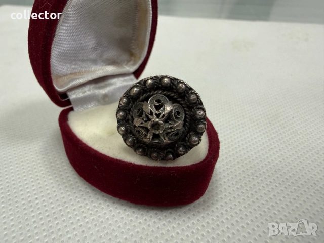 Болярски / филигранен сребърен пръстен. №7796, снимка 4 - Пръстени - 52928609