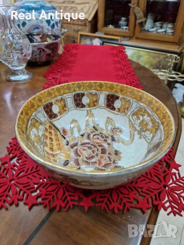 Рядка антикварна колекционерска порцеланова купа Royal Satsuma , снимка 6 - Антикварни и старинни предмети - 41979336