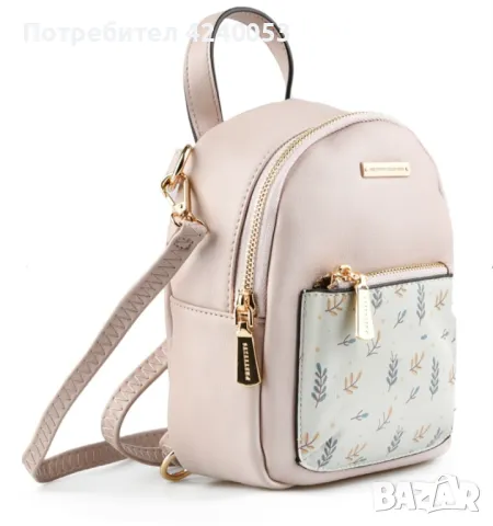 Дамска раница с флорален принт  