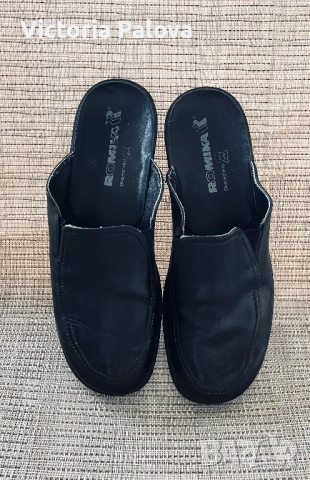 Мъжки кожени пантофи ROMIKA - немски комфорт и стил, снимка 7 - Мъжки чехли - 52155102