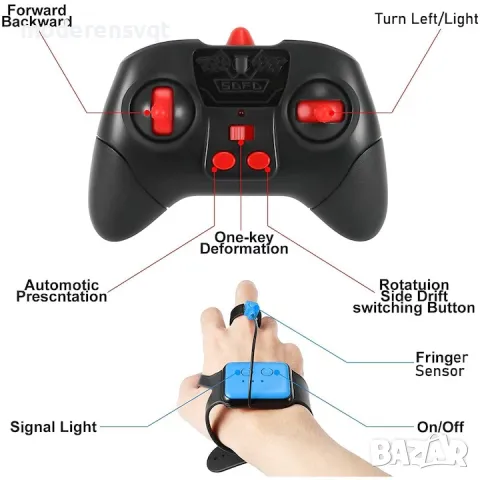 Кола с дистанционно управление с жестове, снимка 4 - Коли, камиони, мотори, писти - 47942924