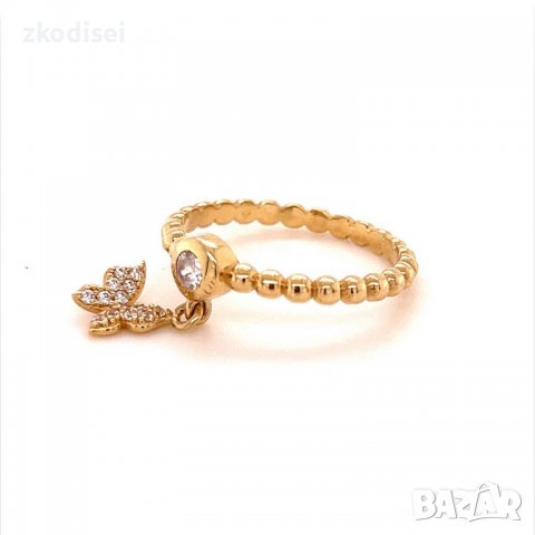 Златен дамски пръстен 2,28гр. размер:55 14кр. проба:585 модел:14247-3, снимка 2 - Пръстени - 39855102