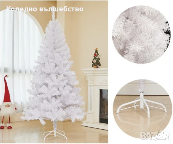 Коледна Снежно бяла елха с шишарки , снимка 2 - Други - 42462412