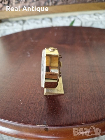 Рядък антикварен колекционерски бронзов мини механичен будилник Deluxe , снимка 6 - Антикварни и старинни предмети - 50605474