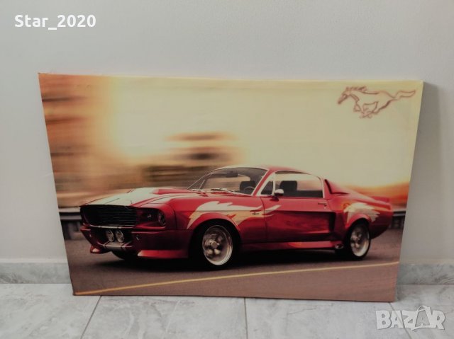 Светеща картина с Led осветление - Ford Mustang Shelby GT 500, снимка 1 - Картини - 35683501