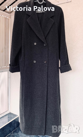 Дълго дизайнерско палто ANNA K вълна 80%, снимка 7 - Палта, манта - 44649815