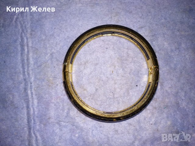 СТИЛНА МОДНА ДИЗАЙНЕРСКА ЗЛАТИСТА АРТ ГРИВНА СТОМАНЕНА РЪЧНО РИСУВАНА 38317, снимка 6 - Гривни - 41145804