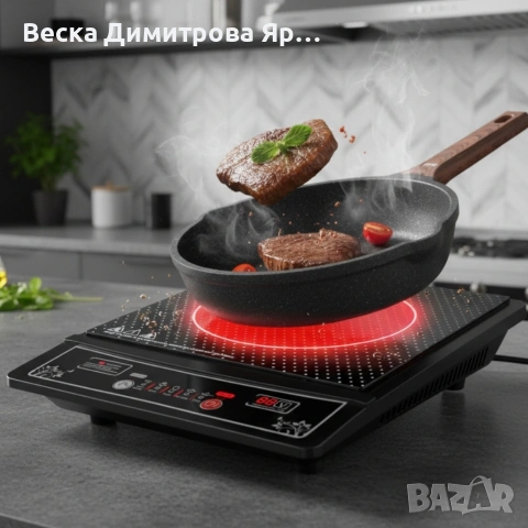 Индукционен котлон Cheffinger - 2000W, с дигитален дисплей, таймер и защита от прегряване, снимка 4 - Котлони - 53144891