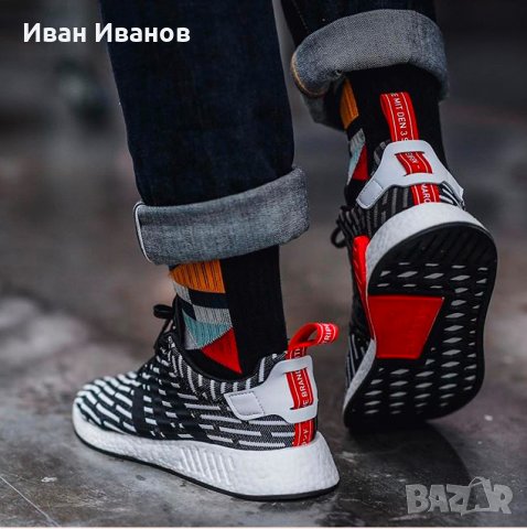 маратонки  Adidas NMD R2 Prime Knit Black White номер 43-44, снимка 3 - Маратонки - 35778771