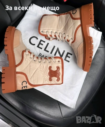 Celine Дамски Боти С Бродирано Лого И Лека Подплата Селин - 2 Цвята Код VL-157, снимка 2 - Дамски боти - 51870776
