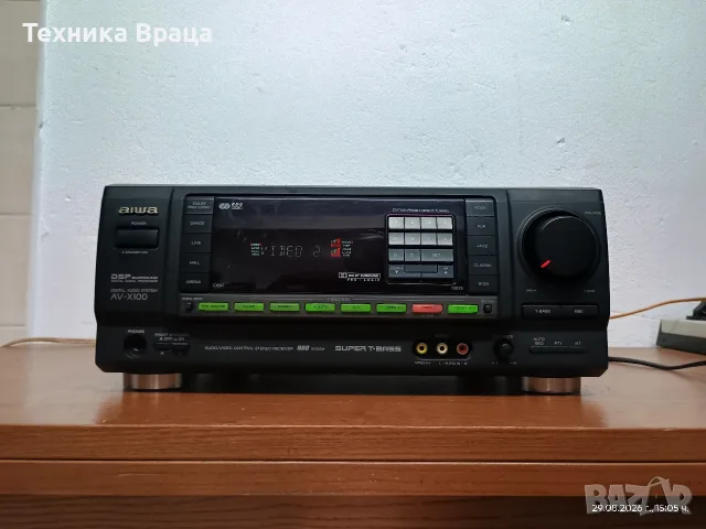 Ресивър AIWA AV-X100ES в Midi“ (компактен) размер. Изпращам видео. , снимка 5 - Ресийвъри, усилватели, смесителни пултове - 55872483