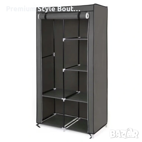 Сгъваем текстилен шкаф XXL, органайзер за дрехи, дишащ материал, снимка 6 - Шкафове - 53733283