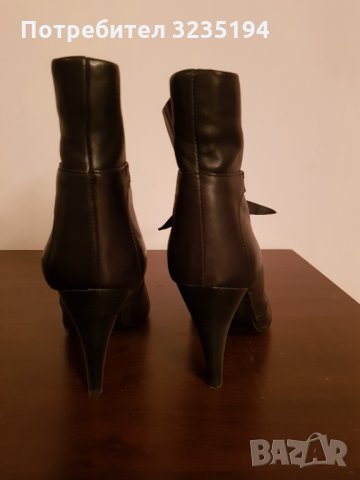 Черни кожени боти, снимка 4 - Дамски боти - 34848608
