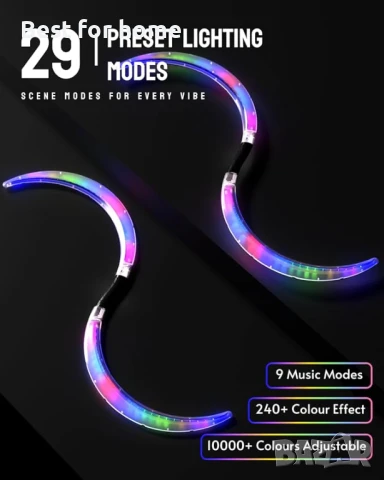 LED POI  рингове S-образна форма с 241 цветни режима на осветление, снимка 2 - Друга електроника - 50663233