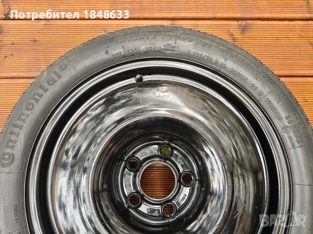 Резервна гума патерица 125/ 70 R16 за ВАГ групата 5x100, отвор 57.1, снимка 3 - Гуми и джанти - 56231912
