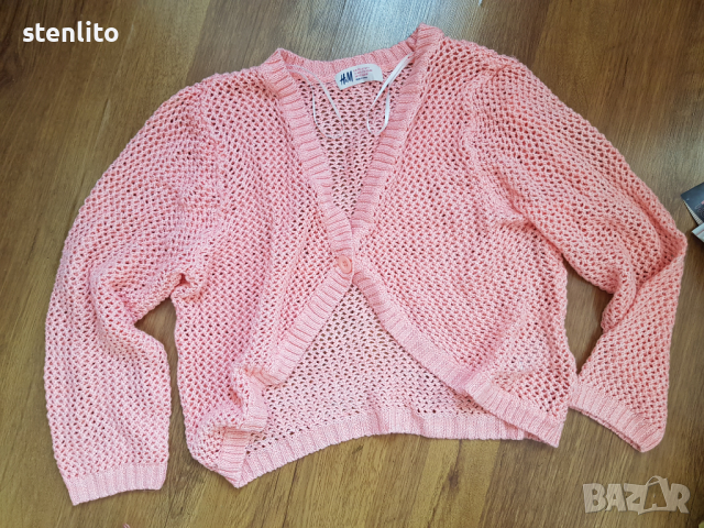 Розова жилетка H&M размер 170/14 год., снимка 1 - Детски пуловери и жилетки - 36257615