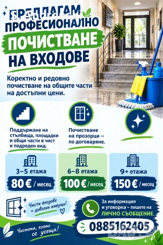 Професионално почистване на входове и общи части – достъпни цени