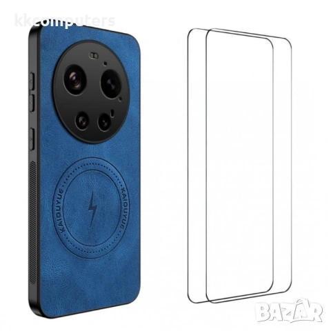 WANLONFENG SD Магнитен Калъф за Xiaomi 17 Ultra 5G - PC+TPU, Nappa текстура, 2 стъкла, 4 цвята, снимка 3 - Калъфи, кейсове - 53727445