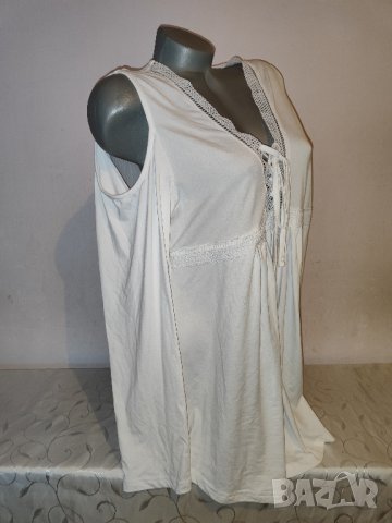 Бяла блуза - туника р-р ХЛ, снимка 4 - Туники - 42504000