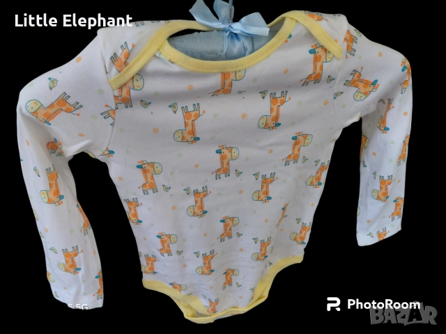 Боди с дълъг ръкав за 2-3 год момченце"girafee",колекция"Animals",Англия/ново, снимка 1