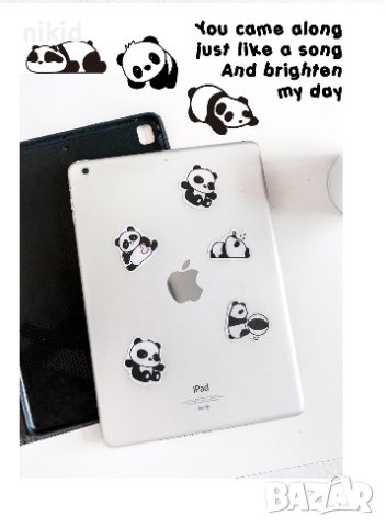 45 бр панда малки самозалепващи лепенки стикери за украса декор картонена торта, снимка 4 - Други - 42199692