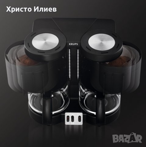 Двойна кафемашина Krups с 2 кани кафеварка идеална за офис, снимка 3 - Кафемашини - 39902105