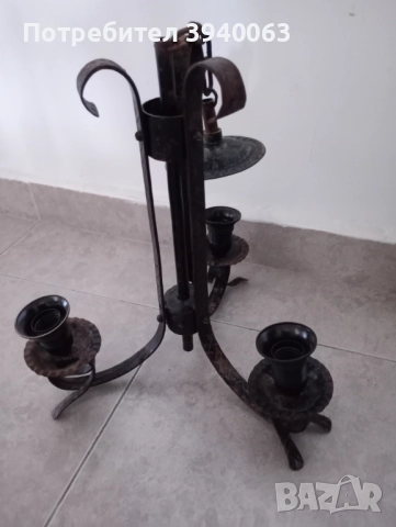Стар полюлей от ковано желязо троен колекция, снимка 5 - Антикварни и старинни предмети - 50646181