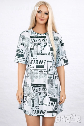 🔴Черно бяла туника с къс ръкав.